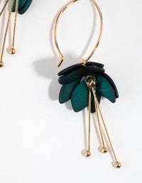 Green Mini Flower Drop Earrings - link has visual effect only