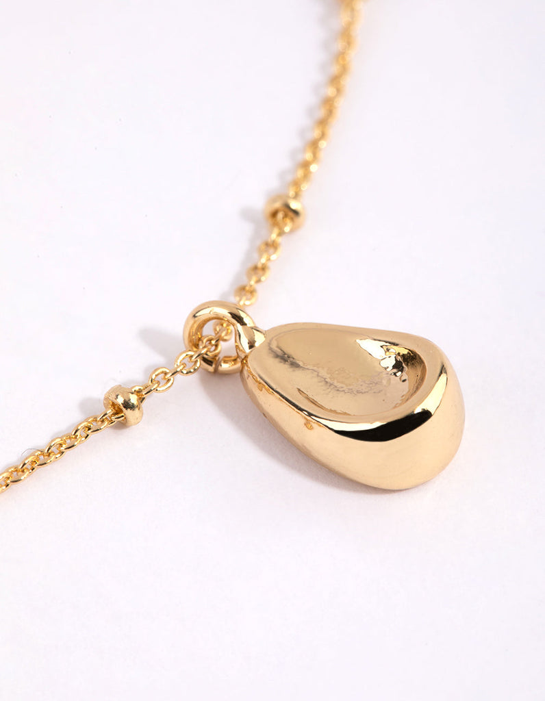 Gold Plated Dainty Oval Necklace