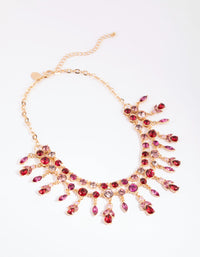 Red & Pink Mixed Cut Diamante Necklace - link has visual effect only