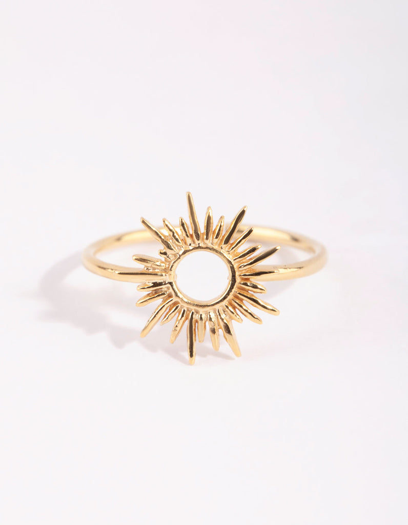Gold Plated Sterling Silver Sun Goddess Ring