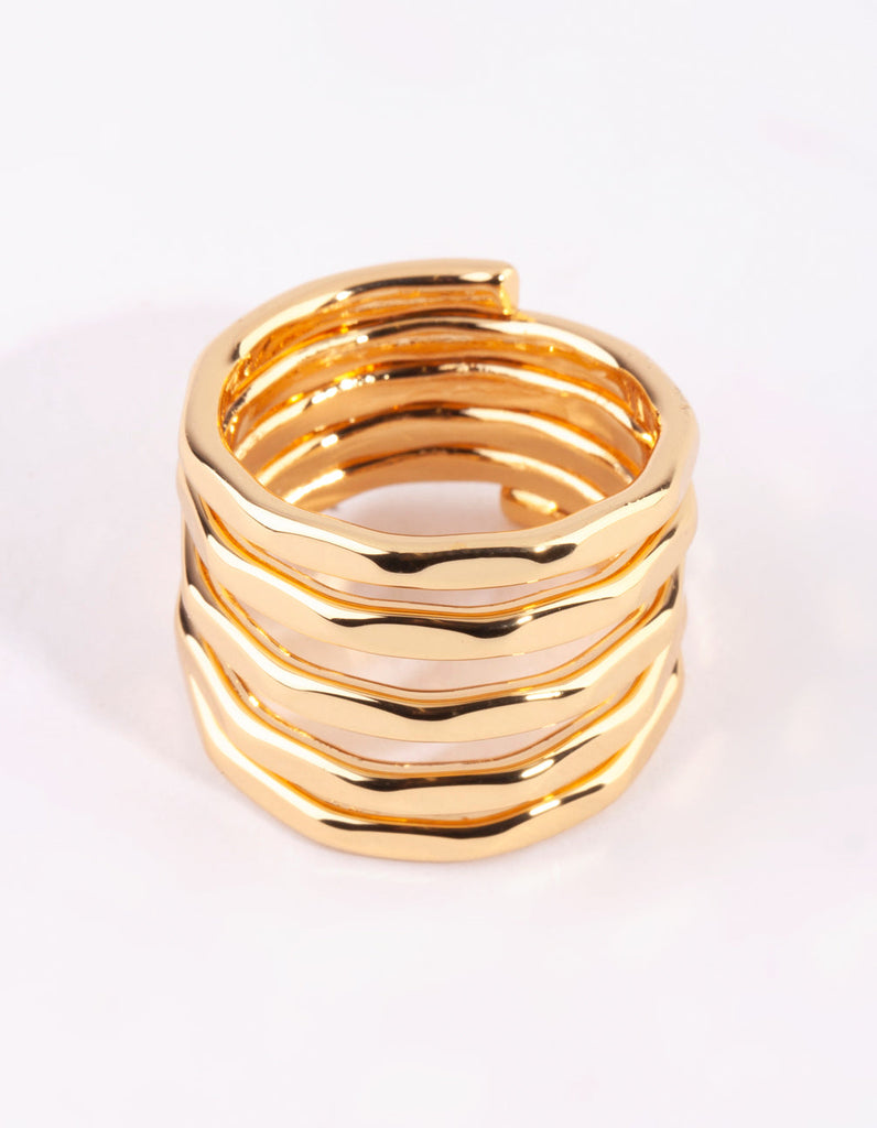 Gold Molten Layered Ring