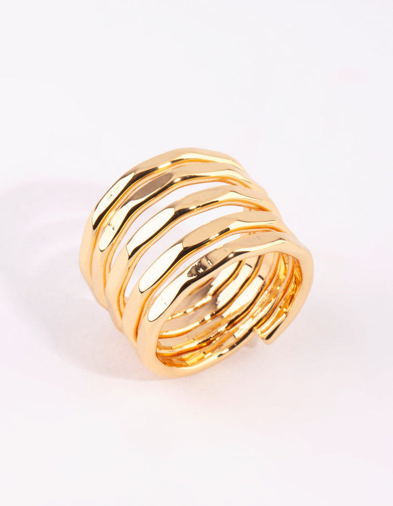 Gold Molten Layered Ring