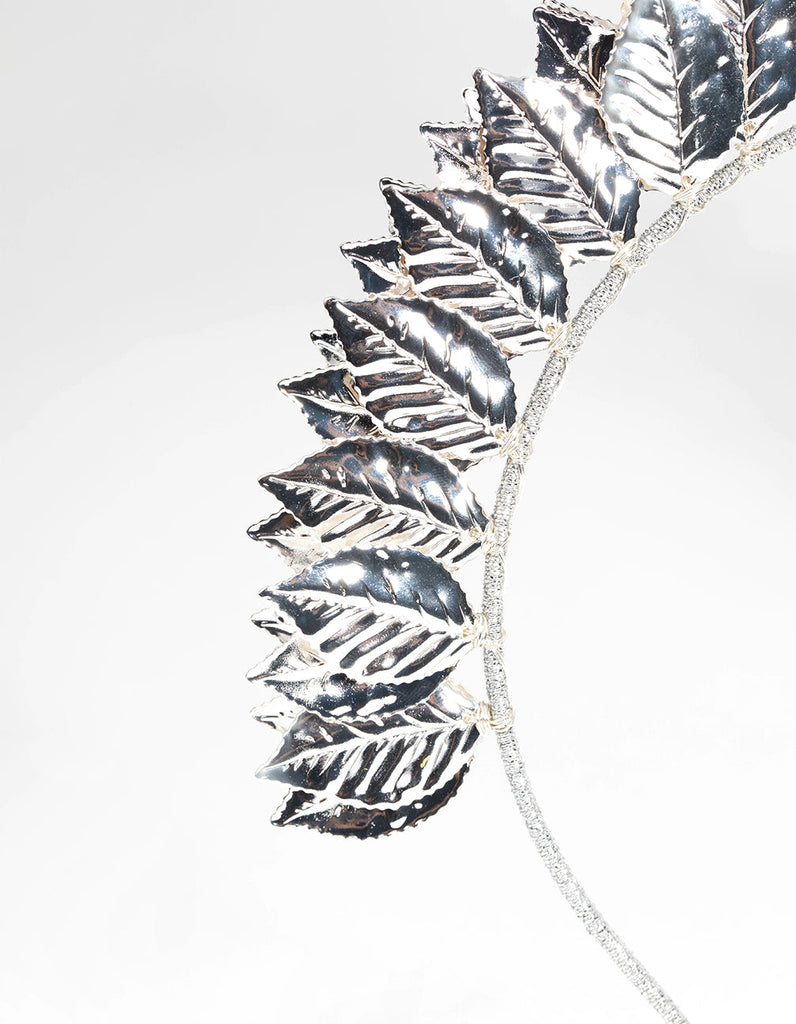 Silver Fanned Leaf Alice Band