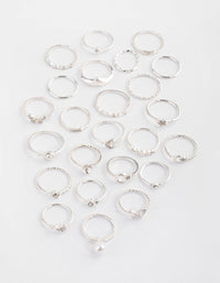 Silver Diamante Butterfly Ring Stack 24-Pack - link has visual effect only