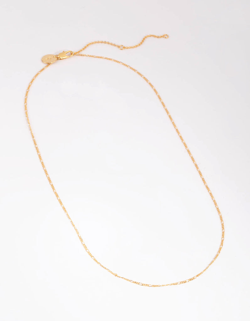 Gold Plated Medium Figaro Necklace