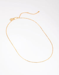 Gold Plated Short Plain Chain Necklace - link has visual effect only