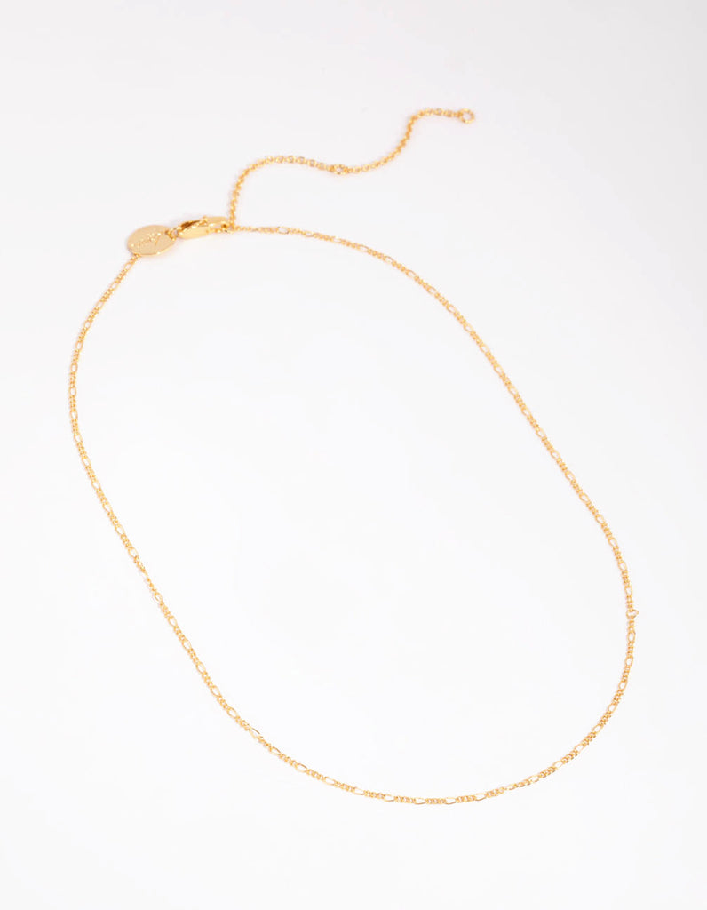 Gold Plated Short Figaro Necklace