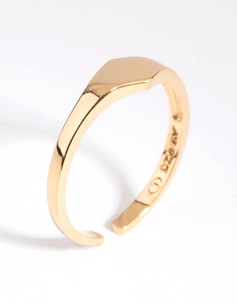 Gold Plated Sterling Silver Signet Ring