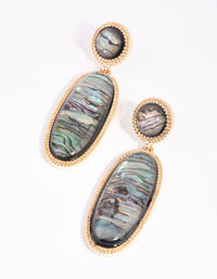 Gold Oval Drop Earrings - link has visual effect only