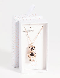 Rose Gold Teddy Bear Necklace - link has visual effect only