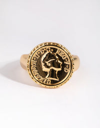 Gold Plated Coin Ring - link has visual effect only