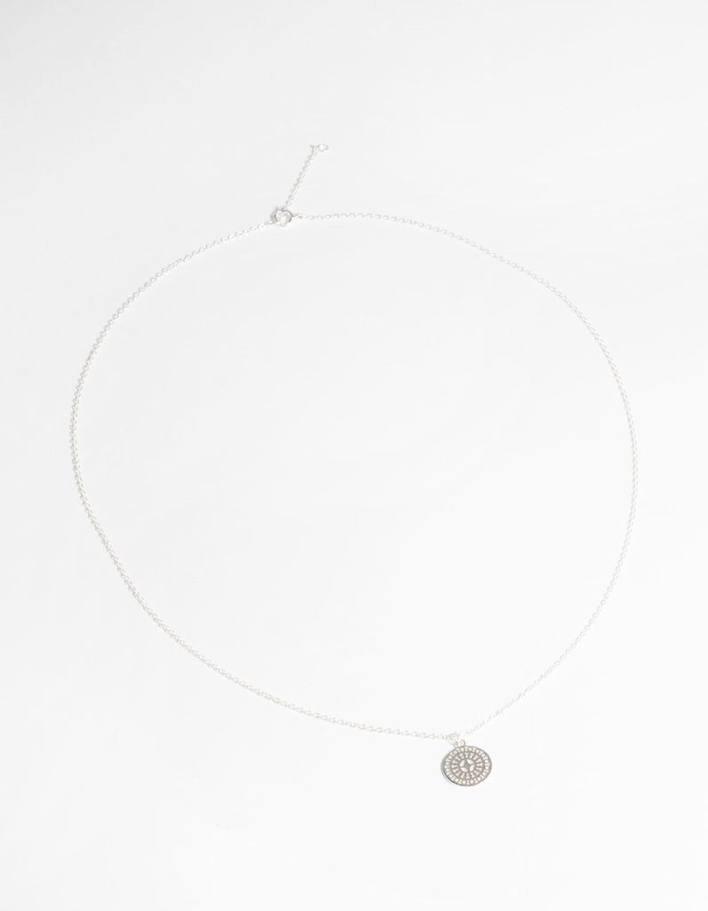 Sterling Silver Circular Stamp Necklace