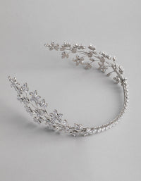 Rhodium Statement Flower Alice Band - link has visual effect only