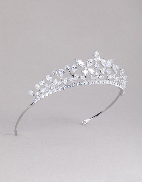 Rhodium Cubic Zirconia Royal Crown Alice Band