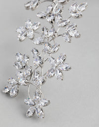 Rhodium Cubic Zirconia Flower Garden Comb - link has visual effect only