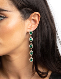 Green & Gold Drop Earrings - link has visual effect only