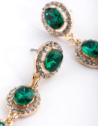 Green & Gold Drop Earrings - link has visual effect only