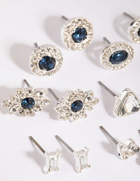 Royal Blue Diamante Ring & Earring 8-Pack - link has visual effect only