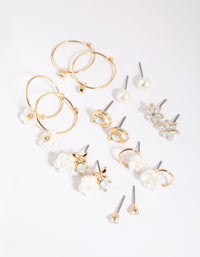 Gold Garden Stud Earring 8-Pack - link has visual effect only