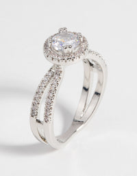 Rhodium Cubic Zirconia Ring - link has visual effect only