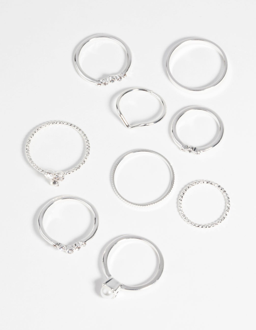 Lovisa Silver Classic Wrap Ring 3-Pack, Size: Small/Medium in 2023