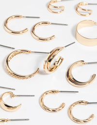 Gold Simple Hoop Earring 8-Pack - link has visual effect only