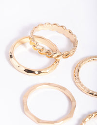 Gold Chain Link Ring 5-Pack - link has visual effect only