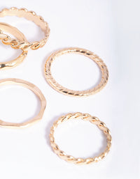 Gold Chain Link Ring 5-Pack - link has visual effect only