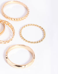 Gold Chain Link Ring 5-Pack - link has visual effect only