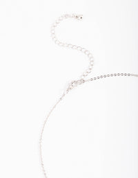 Rhodium Diamante Heart Necklace - link has visual effect only