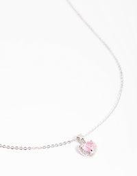 Rhodium Diamante Heart Necklace - link has visual effect only