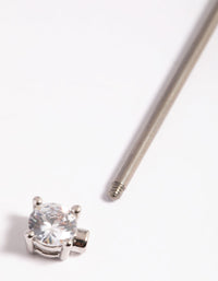 Titanium Cubic Zirconia Statement Industrial Bar - link has visual effect only