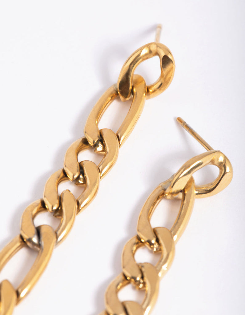 Gold Plated Surgical Steel Chain Drop Earrings