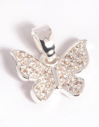 Silver Plated Butterfly Charm with Cubic Zirconia - link has visual effect only