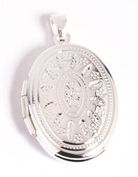 Silver Plated Oval Locket Charm - link has visual effect only
