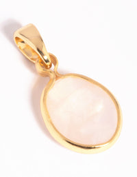 Gold Plated Charm with Rose Quartz - link has visual effect only