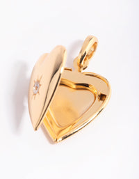 Gold Plated Diamante Heart Locket Charm - link has visual effect only