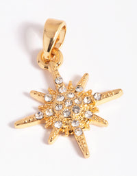 Gold Plated Diamante Starburst Charm - link has visual effect only