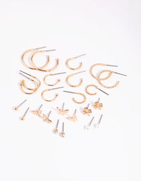 Gold Garden Stud & Hoop Earring 12-Pack - link has visual effect only