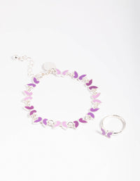 Kids Butterfly Bracelet & Ring Set - link has visual effect only