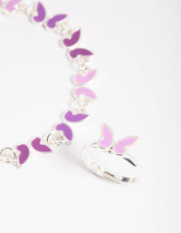 Kids Butterfly Bracelet & Ring Set - link has visual effect only