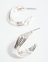 Silver Twisted Hoop Earrings - link has visual effect only