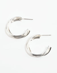 Silver Twisted Hoop Earrings - link has visual effect only