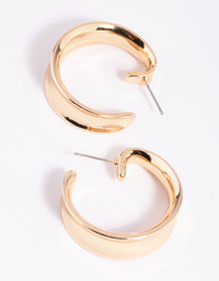 Worn Gold Curved Hoop Earrings - link has visual effect only