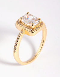 Gold Cubic Zirconia Ring - link has visual effect only