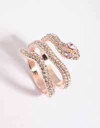 Rose Gold Diamante Snake Ring - link has visual effect only