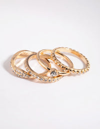 Gold Diamante Ring Stack Pack - link has visual effect only