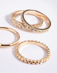 Gold Diamante Ring Stack Pack - link has visual effect only