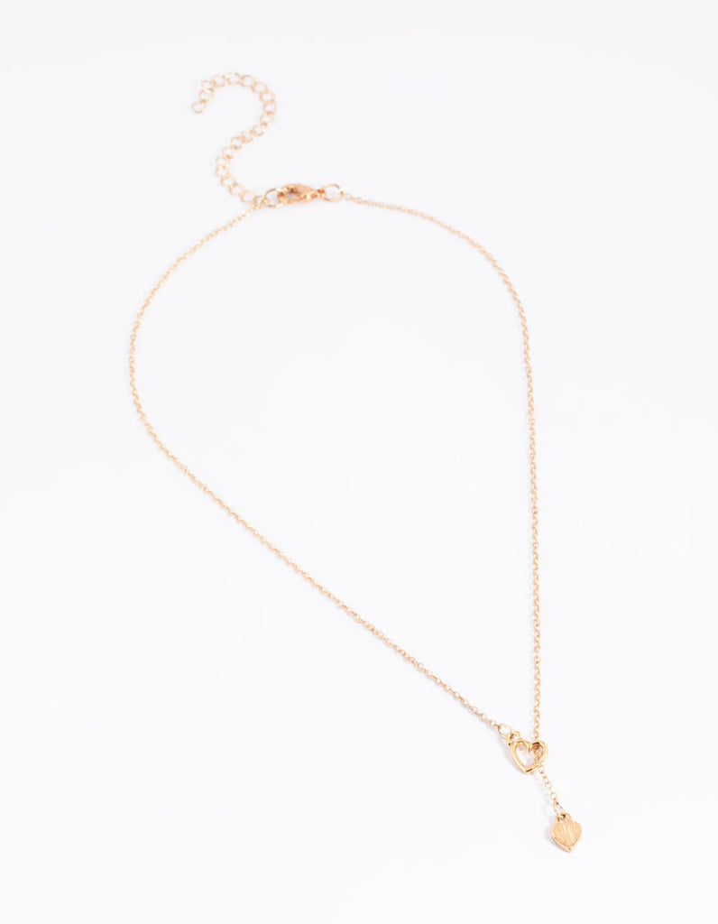 Gold Heart Thread Necklace