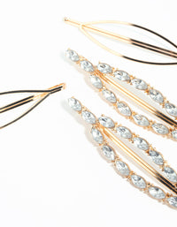 Gold Diamante Oval Clips - link has visual effect only